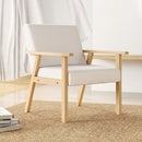 Poltrona d'Arredo in Stile Scandinavo 64x70x72 cm con 2 Cuscini in Legno di Pino Grigio  