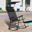 Sedia a Dondolo da Giardino Esterno con Baldacchino Nero 105x64x125 cm 