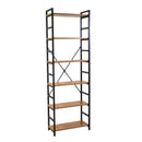 Libreria 6 ripiani 60x28xh184,5 cm in Metallo e Legno Achille Naturale