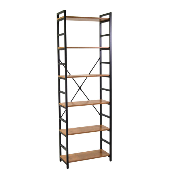 Libreria 6 ripiani 60x28xh184,5 cm in Metallo e Legno Achille Naturale prezzo