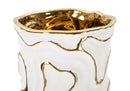 Vaso Adore Ø12,5x25 cm in Ceramica Bianco e Oro      