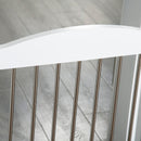 Cancelletto di Sicurezza per Cani Pieghevole 154x30x80 cm con 3 Pannelli in Legno Bianco   