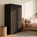 Armadio in Tessuto Portatile 103x43x162,5 cm Appendiabiti e 6 Ripiani Nero