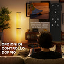 Lampada da Terra Ø20x135 cm con Telecomando e Regolazione Temperatura 3000-6000K Paralume in Tessuto Beige      