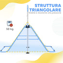 Sbarra Ginnastica Artistica per Bambini 148x105x88-128 cm ad Altezza Regolabile con 2 Anelli in Acciaio Blu      