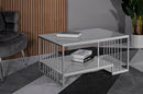 Tavolo da Caffè Kayseri 90x45x60 cm in Ferro e Marmo Argento e Bianco      