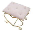 Sgabello Heart Rosa 50x37,5x51,5 cm in Ferro e MDF e Spugna e Poliestere Oro e Crema