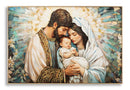 Stampa Dipinta su Tela Laccata Natività con Cornice 122x4x82 cm in Abete e Tela e Plastica      