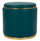 Puff con Contenitore London Ottanio Ø46,5x44 cm in Pino e MDF e Spugna e Metallo e PU