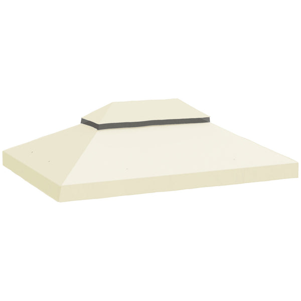 prezzo Copertura per Gazebo da Giardino 400x 300 cm a 2 Livelli in Tessuto Oxford 600D con Fori di Drenaggio Bianco Crema