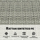Panca Giardino 170L, 2 Posti Rattan con Cuscino, Grigio Chiaro      
