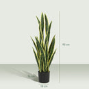 Sanseveria Artificiale in Vaso Ø20x90 cm da Esterno e Interno con 21 Foglie Modellabili      