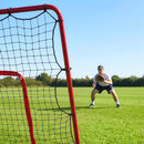 Rete da Rimbalzo Portatile per Calcio 112x100x180 cm con 4 Angolazioni Regolabili      
