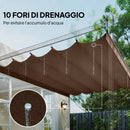 Telo per Pergola 250x255 cm con 10 Fori di Drenaggio in Poliestere Caffè      
