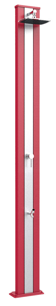 acquista Doccia Solare da Esterno Giardino 30L Miscelatore e Lavapiedi Arkema Spring S Fascia Inox Cherry