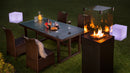 Stufa a Gas da Esterno cm 136,6x44,2x44,2 Flig Gastonia Mini Pietra Naturale Grigia con Vetri