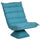 Poltrona Relax Girevole 62x70x95 cm con Schienale Regolabile in 5 Posizioni Effetto Velluto e Acciaio Blu