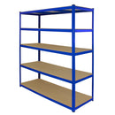 Scaffale da Garage Senza Bulloni 160x60x180 cm in Acciaio Blu  