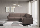 Divano Angolare 5 Posti 248x248x85 cm Yasel in Tessuto Talpa