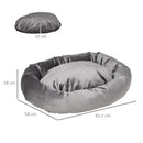 Cuccia Imbottita per Cani 81,5x58x18 cm in Tessuto Vellutato Grigio Scuro