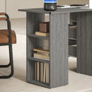 Scrivania Moderna con 3 Cassetti e 3 Ripiani per Camera e Ufficio, in Legno, 120x49x72 cm, Grigio      
