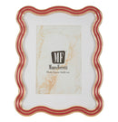 Cornice Elizabeth Rossa 17,5x1,3x22,5 cm in Zinco e Vetro Rosso e Oro      