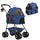 Passeggino per Cani 3 in 1 Pieghevole con Cestino Inferiore Blu