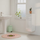 Mobiletto Pensile da Bagno Sospeso 30x34x79,4 cm con Cassetto Anta Lucida e Ripiano in Vetro in MDF Bianco      