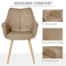 Sedia Imbottita 63x61x84 cm in Similpelle Marrone