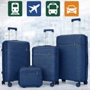 Set 3+1 Valigie Rigide Beauty Case Bagaglio Trolley con Ruote Easy Roll Blu Navy      
