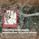 Albero di Natale Innevato Alto 210 cm con 1154 Rami Realistici e Base in Metallo Pieghevole Bianco      