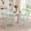 Set 4 Sedie Pieghevoli 47x48x75 cm in Acrilico Trasparenti Verde      