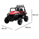 Macchina Elettrica per Bambini Licenza Ufficiale Polar 24V Fuoristrada 2 Posti Rosso