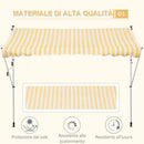 Tenda da Sole a Muro con Pali di Supporto 3x1.5m Bianco e Giallo 