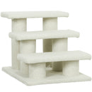 Scala per Cani e Gatti 45x35x34 cm a 3 Gradini con Rivestimento in Peluche Beige      
