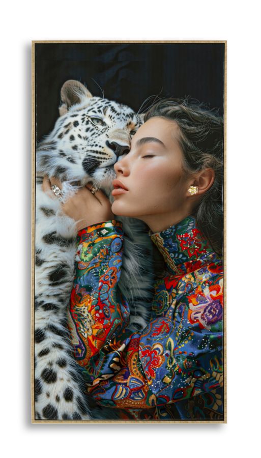 sconto Dipinto su Tela Laccato Moira con Cornice 52x4x102 cm in Pino e Tela e Plastica