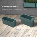 Orto Verticale da Parete a 4 Livelli 52x14x90 cm con 8 Vasi in Acciaio e Plastica Verde Scuro e Nero      