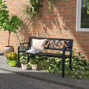 Panchina da Giardino 2 Posti 127x50x75 cm in Acciaio Nero