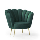 Poltrona a conchiglia Orel 75x80x75 cm in velluto verde smeraldo
