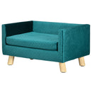 Cuccia Divano per Cani e Gatti 64x45x36 cm Stile Scandinavo in Velluto Blu