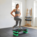 Stepper Aerobico Regolabile 68x29x10-15- 20 cm con Riser in PP Nero e Verde      