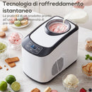 Gelatiera con Compressore Integrato 1,5L Modalità Morbida e Dura Funzione Auto-Mantenimento al Freddo Bianco      