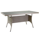 Tavolo da Giardino in Polyrattan Rettangolare 160x90x75cm Providence Crema