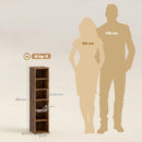 Set 2 Librerie 21x22,5x88,5 cm Mobili Porta CD con Ripiani Regolabili per 204 CD in Legno Marrone Rustico      