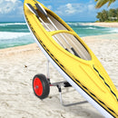 Carrellino da Spiaggia Pieghevole per Kayak e Canoa con Paraurti 70x40x42 cm in Alluminio e NBR Argento Nero e Rosso