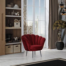 Poltrona a conchiglia 75x80x75 cm Orel in velluto rosso