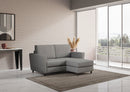 Divano 2 Posti con Pouf 152x155x85 cm Yasel in Tessuto Grigio