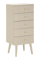 Cassettiera Shy 37,5x34x89 cm in Pino e MDF e Ferro      