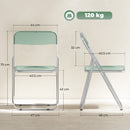 Set 4 Sedie Pieghevoli 47x48x75 cm in Acrilico Trasparenti Verde      