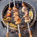 Spiedo da Barbecue 65 cm con Manico in Legno in Acciaio Inox 316   